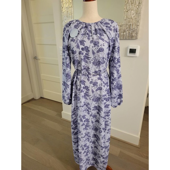 Hill House Simone Dress | Lilac Tonal Floral | Size Med - Picture 2 of 12